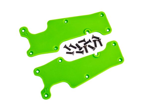 Traxxas Suspension arm covers, green, front (left and right)/ 2.
