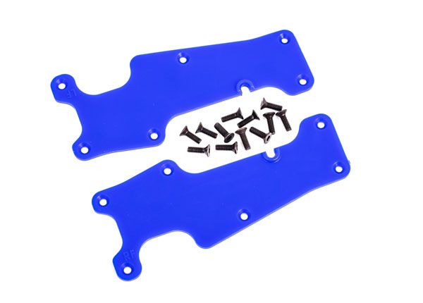 Traxxas Suspension arm covers, blue, front (left and right)/ 2.5x8 CCS (12)