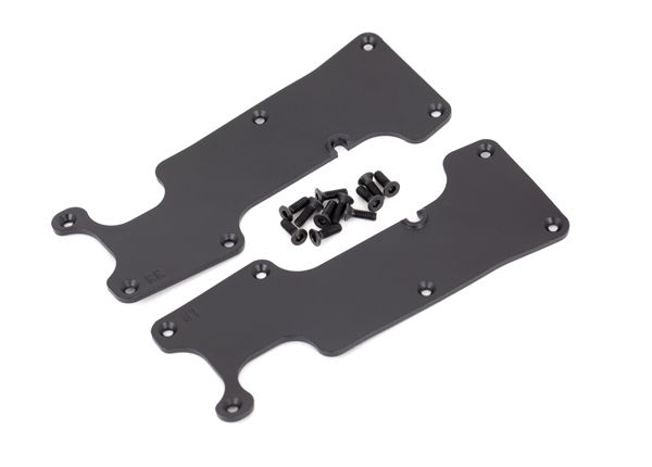 Traxxas Suspension arm covers, black, rear (left and right)/ 2.5