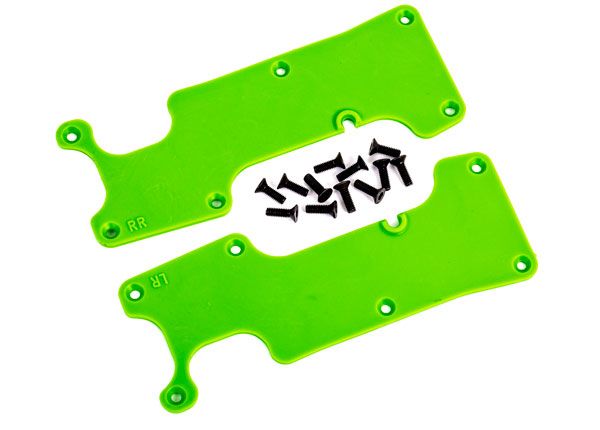 Traxxas Suspension arm covers, green, rear (left and right)/ 2.5x8 CCS (12)
