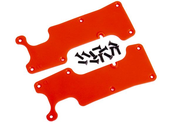 Traxxas Suspension arm covers, red, rear (left and right)/ 2.5x8 CCS (12)