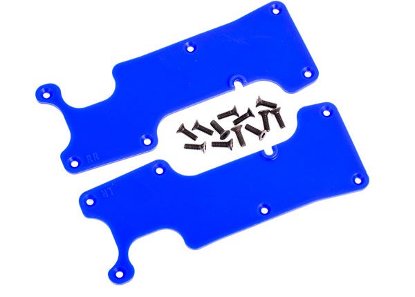 Traxxas Suspension arm covers, blue, rear (left and right)/ 2.5x8 CCS (12)