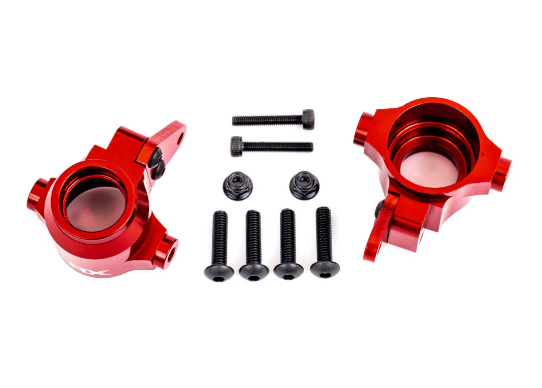 Traxxas Steering Blocks, 6061-T6 Aluminum (Red-Anodized),Left & Right