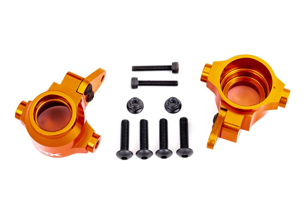 Traxxas Steering Blocks, 6061-T6 Aluminum (Orange-Anodized),Left & Right