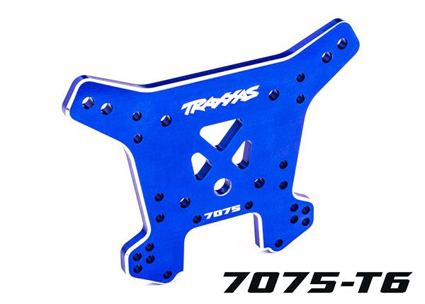 Traxxas Shock Tower, Rear, 7075-T6 Aluminum (Blue-Anodized) - Click Image to Close