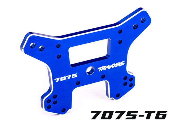 Traxxas Shock Tower, Front, 7075-T6 Aluminum (Blue-Anodized) - Click Image to Close