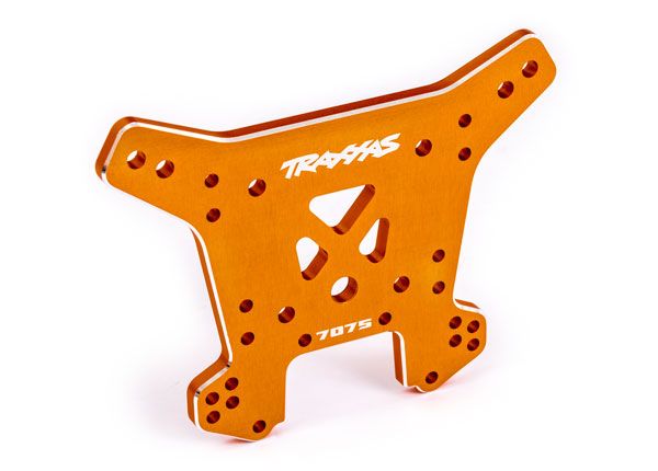 Traxxas Shock Tower, Front, 7075-T6 Aluminum (Orange-Anodized) - Click Image to Close