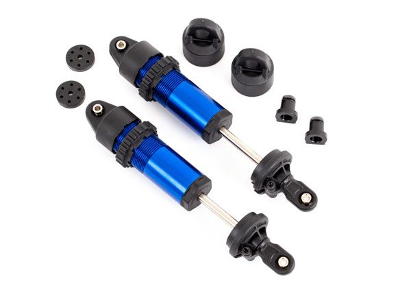 Traxxas Shocks, GT-Maxx, aluminum (blue-anodized) (fully assembled w/o springs) (2)