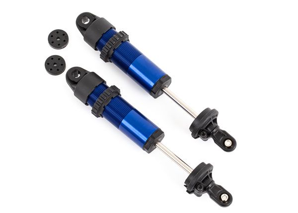 Traxxas Shocks, GT-Maxx, long, aluminum (blue-anodized) (fully a