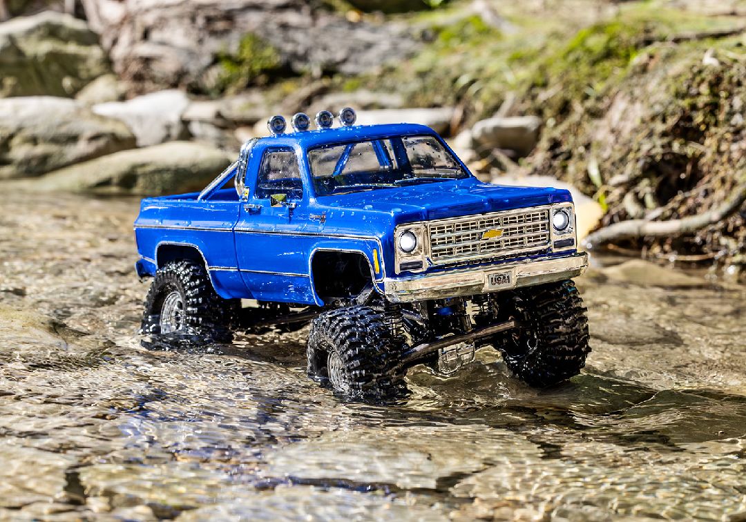 Traxxas 1/18 TRX-4M Chevrolet K10 High Trail Truck - Blue - Click Image to Close