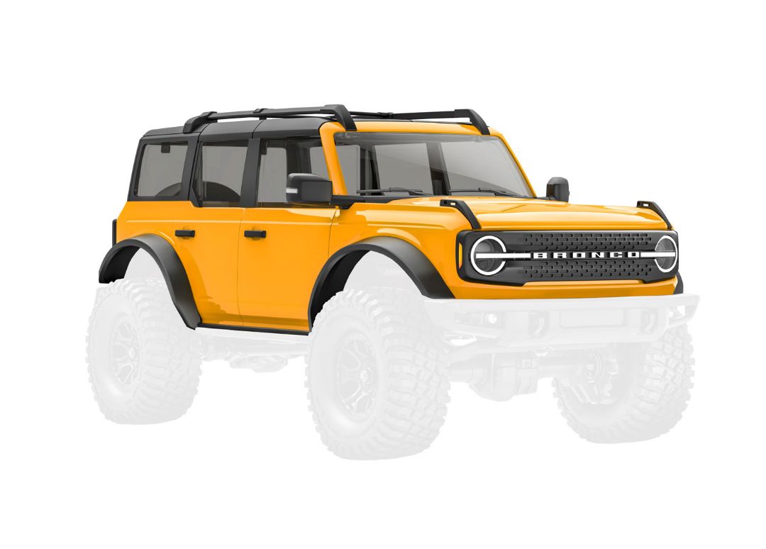 Traxxas Body, Ford Bronco, Complete, Cyber Orange - Click Image to Close