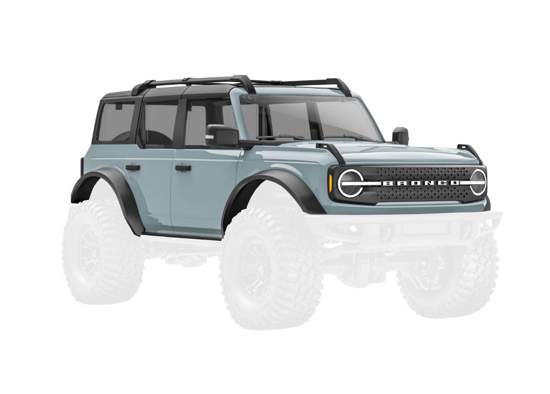 Traxxas Body, Ford Bronco, Complete, Cactus Grey (Includes Grille, Side Mirrors, Door Handles, Fender Flares, Windshield Wipers, Spare Tire Mount, & Clipless Mounting)