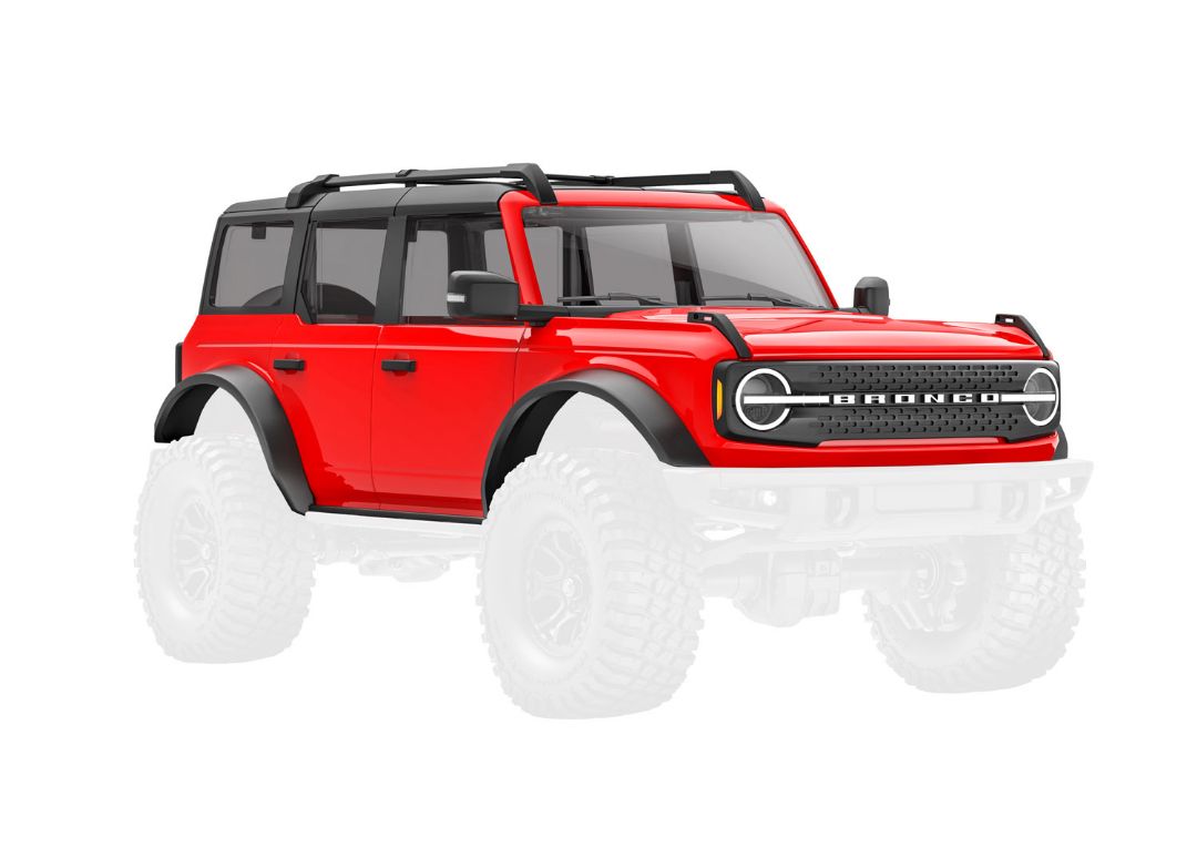 Traxxas Body, Ford Bronco (2021), Complete, Red - Click Image to Close