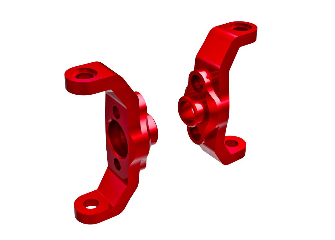 Traxxas Caster Blocks, 6061-T6 Aluminum (Red) (Left & Right) - Click Image to Close