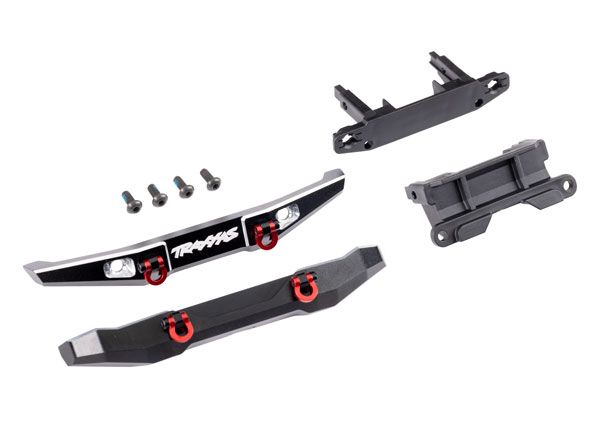 Traxxas Bumper, front (1),rear (1),6061-T6 aluminum (black-anodized) (assembled with D-rings)/ bumper mounts (front & rear)/ 2.5x6mm BCS (with threadlock) (4) (fits TRX-4M™ Ford® Bronco®)