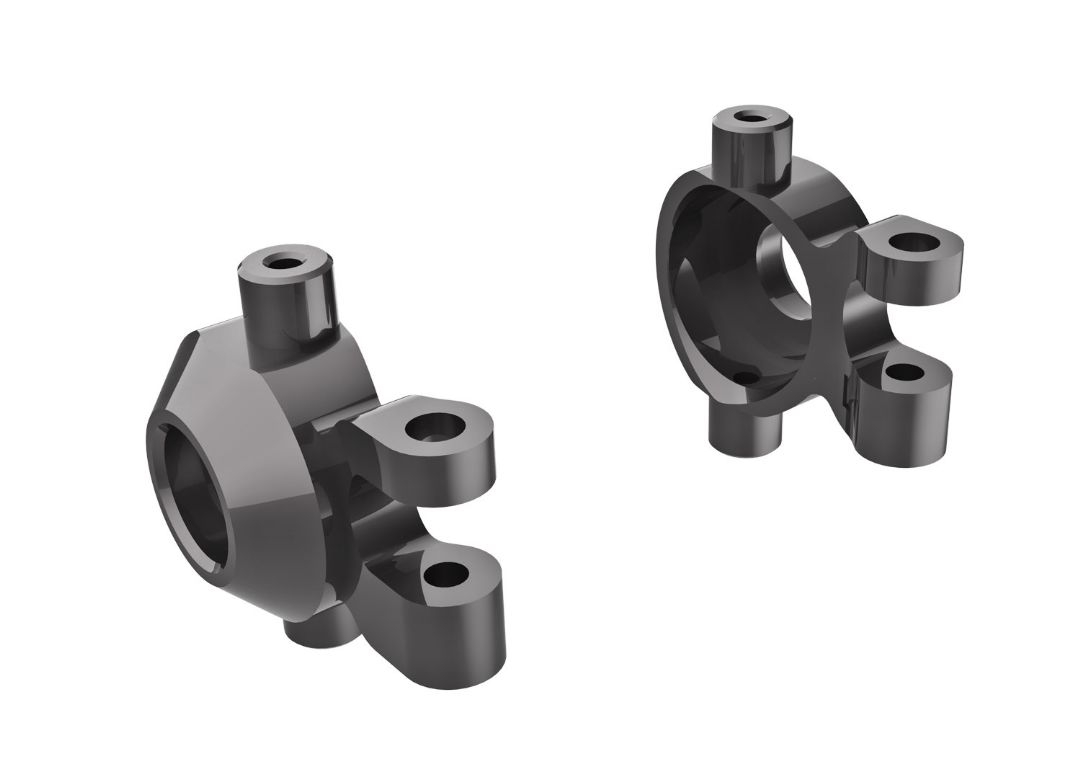 Traxxas Steering Blocks, 6061-T6 Aluminum (Dark Titanium)(2)