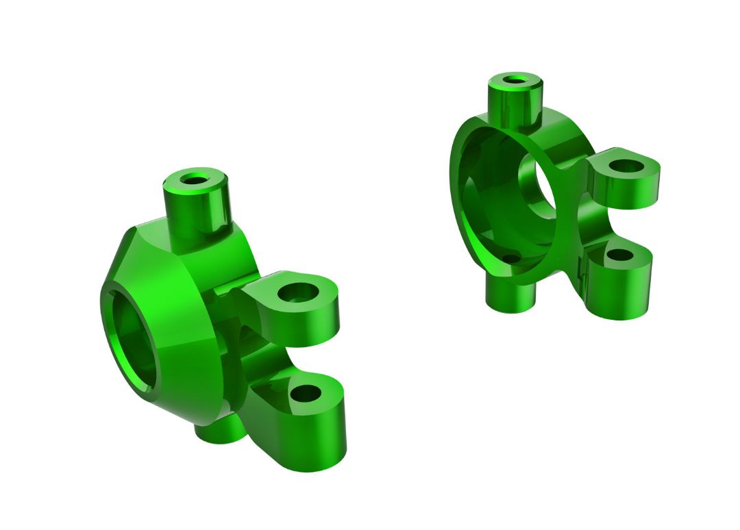 Traxxas Steering Blocks, 6061-T6 Aluminum (Green-Anodized) (Left & Right)/ 2.5x12mm BCS (With Threadlock) (2)/ 2x6mm Ss (With Threadlock) (4)