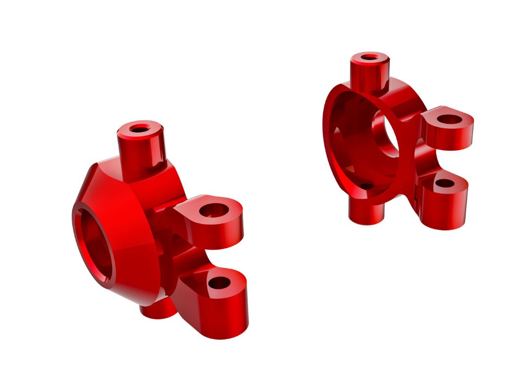 Traxxas Steering Blocks, 6061-T6 Aluminum (Red)(2)