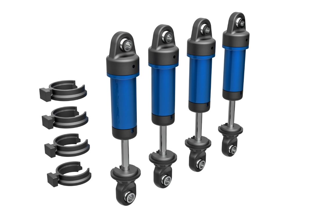 Traxxas Shocks, GTM, Aluminum (Blue-Anodized) - Click Image to Close