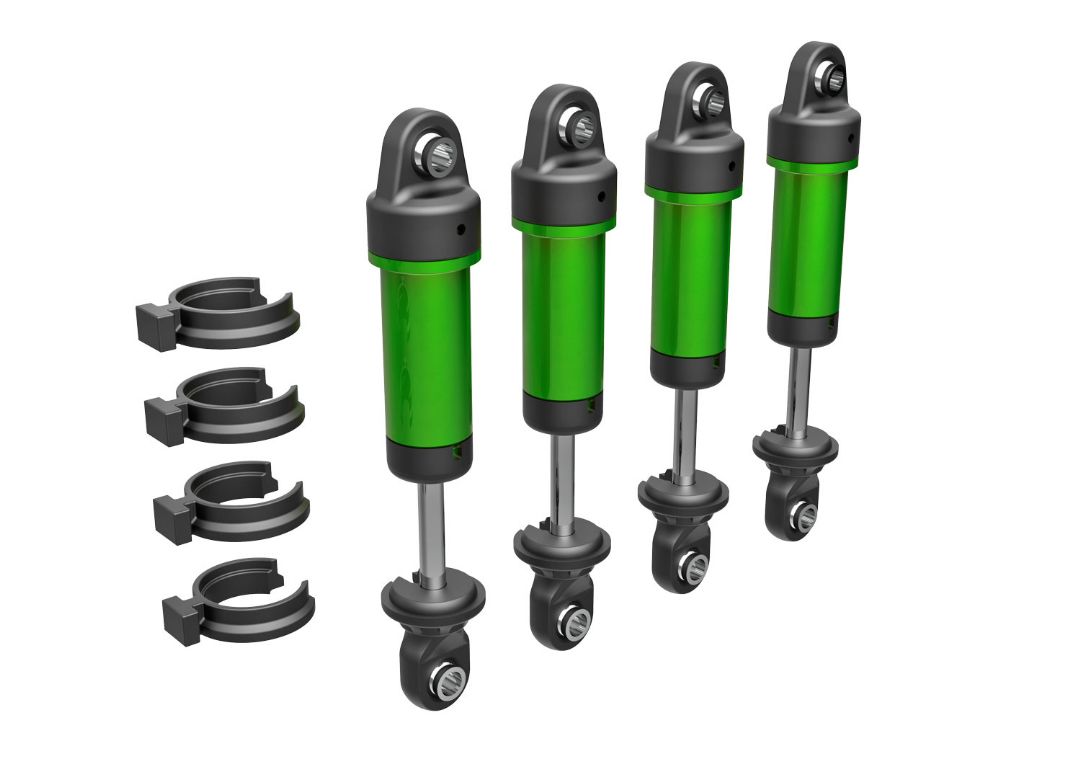 Traxxas Shocks, GTM, 6061-T6 Aluminum (Green-Anodized) (Fully Assembled W/O Springs) (4)