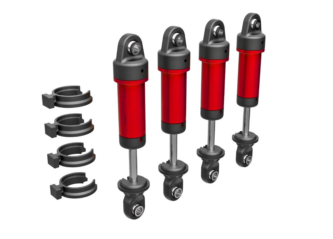 Traxxas Shocks, GTM, Aluminum (Red-Anodized)