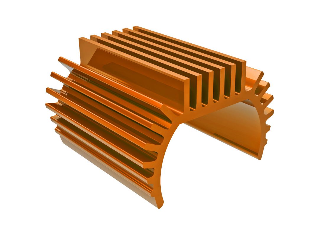 Traxxas Heat Sink, Titan 87T Motor (6061-T6 Aluminum, Orange) - Click Image to Close