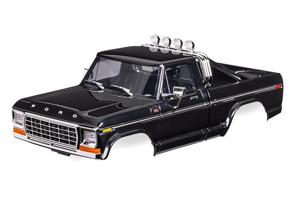 Traxxas Body, Ford F-150 Truck (1979),complete, black (includes grille, side mirrors, door handles, roll bar, windshield wipers, side trim, & clipless mounting) (requires #9834 front & rear bumpers)