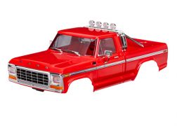 Traxxas Body, Ford F-150 Truck (1979),complete, red (includes grille, side mirrors, door handles, roll bar, windshield wipers, side trim, & clipless mounting) (requires #9834 front & rear bumpers)