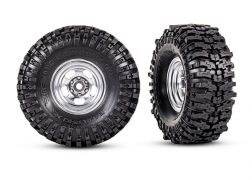 Traxxas Tires & Wheels, Assembled (1.0" Satin Chrome Wheels)