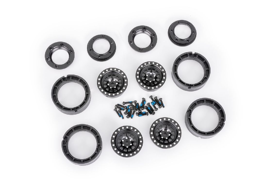 Traxxas Wheels, 1.0”, 6061-T6 aluminum (black-anodized) (4)