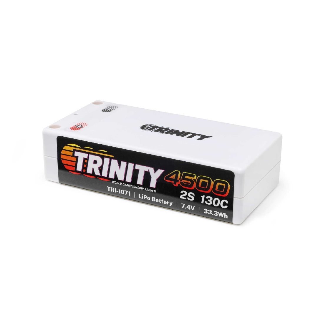 Trinity 4500mah 2S 7.4V 130C Shorty Battery 5mm Bullets