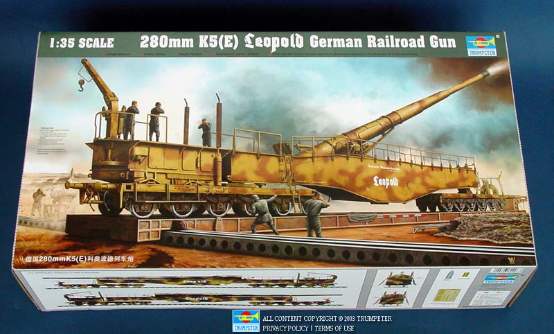 Trumpeter 1/35 280mm K5 E Leopold German Rail Road Gun - Click Image to Close