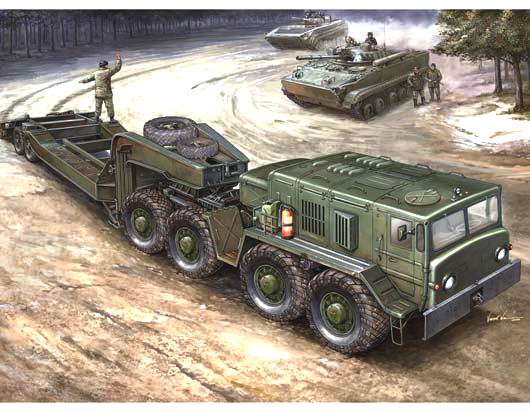 Trumpeter 1/35 MAZ-537G Late Production type with MAZ/ChMZAP-524 - Click Image to Close