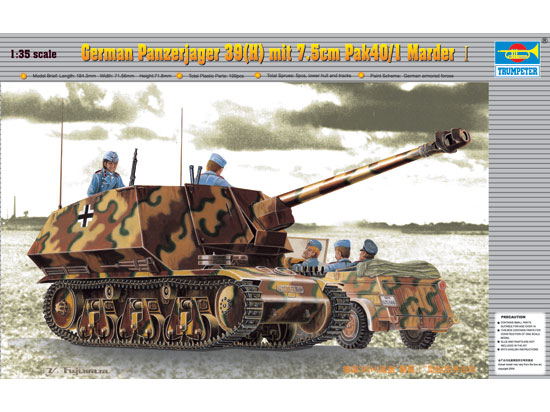 Trumpeter 1/35 German Panzerjager 39(H) mit 75mm Pak40/3 Marder