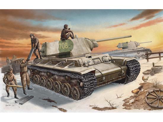 Trumpeter 1/35 Russian KV-1 model 1942 Heavy Cast Turret Tank - Click Image to Close