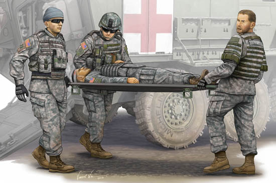 Trumpeter 1/35 Modern U.S. Army - Stretcher Ambulance Team - Click Image to Close