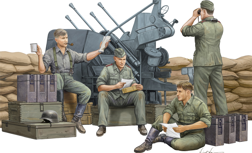 Trumpeter 1/35 German Anti-Aircraft Gun Crew - Click Image to Close