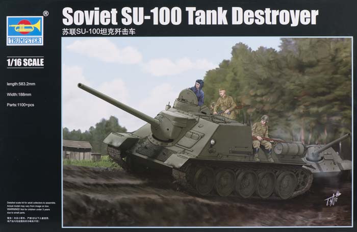 Trumpeter 1/16 Soviet SU-100 Tank Destroyer - Click Image to Close