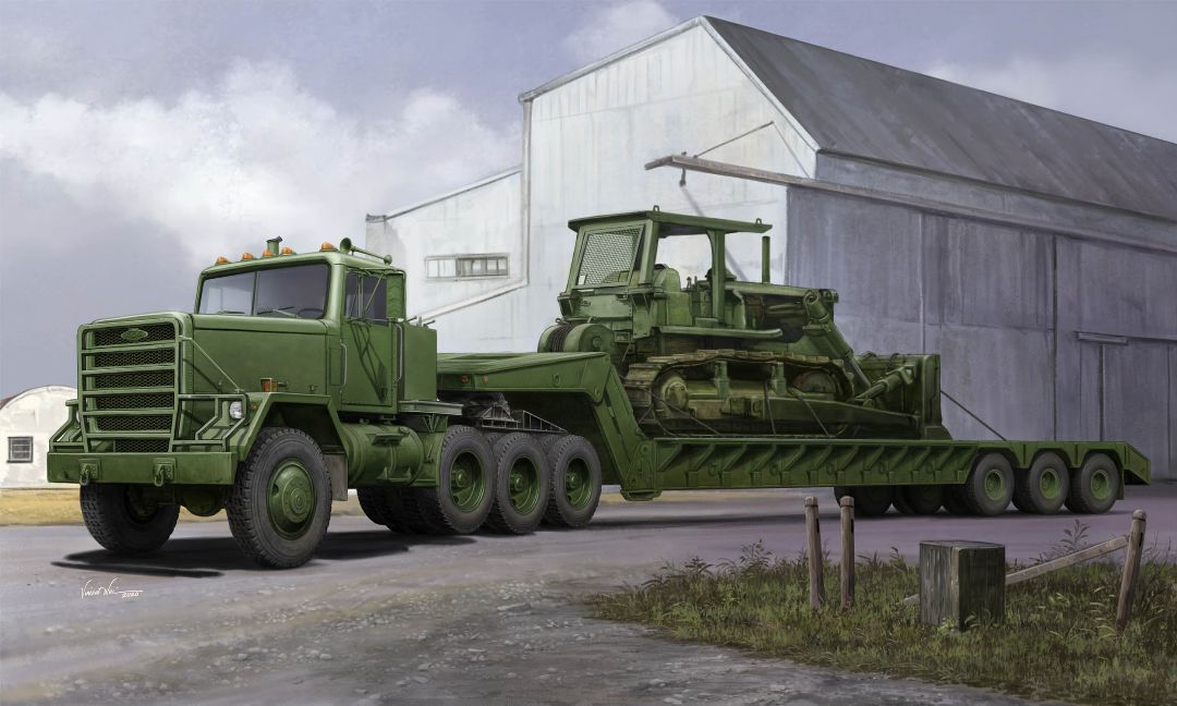 Trumpeter 1/35 M920 Tractor tow M870A1 Semi Trailer - Click Image to Close