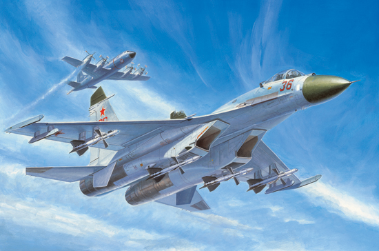 Trumpeter 1/72 Russian Su-27 Early type Fighter - Click Image to Close