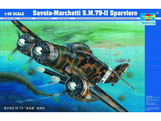 Trumpeter 1/48 Italian Savoia Marchetti S.M.79-II Sparviero