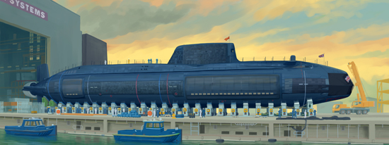 Trumpeter 1/144 HMS Astute - Click Image to Close