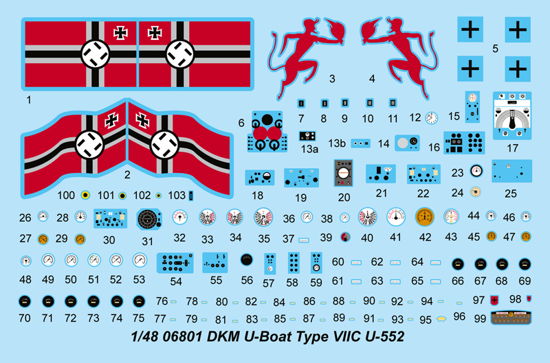 Trumpeter 1/48 DKM U-Boat Type VIIC U-552 - Click Image to Close