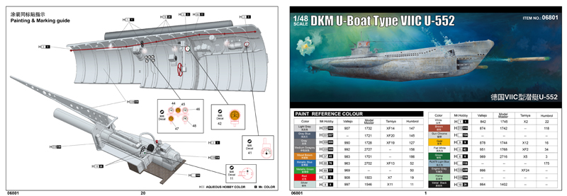 Trumpeter 1/48 DKM U-Boat Type VIIC U-552 - Click Image to Close