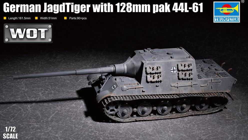 Trumpeter 1/72 German JagdTiger with 128mm pal 44L-61 - Click Image to Close