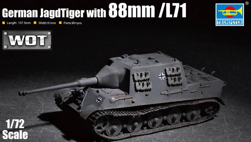 Trumpeter 1/72 German JagdTiger with 88mm /L71 - Click Image to Close