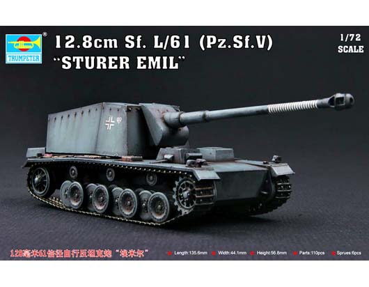 Trumpeter 1/72 128mm Sf.L/61Pz.Sf.V "Sturer Emil - Click Image to Close