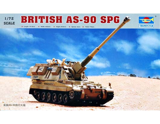 Trumpeter 1/72 British AS-90 self-propelled howitzer - Click Image to Close