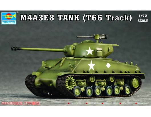 Trumpeter 1/72 M4A3E8 Tank (T66 Track)