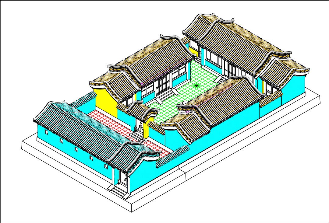 Trumpeter 1/100 Beijing Siheyuan (courtyard house) - Click Image to Close